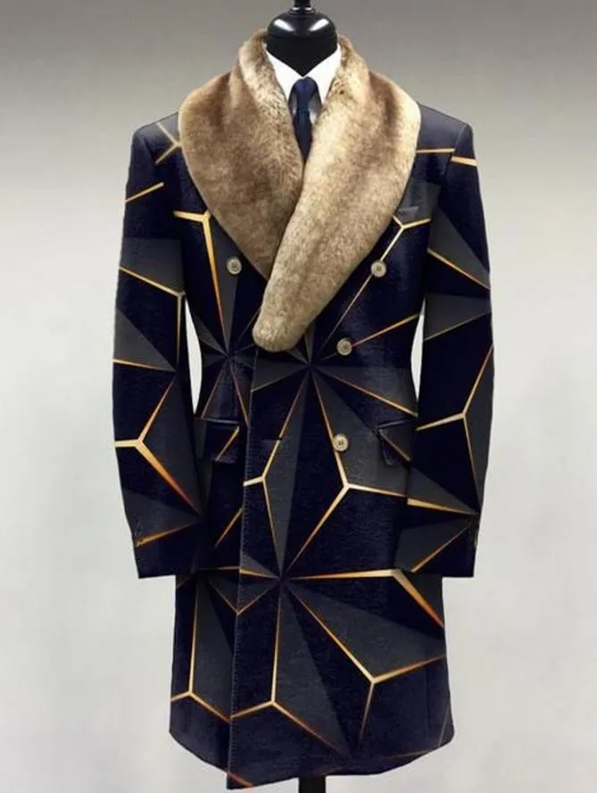 Abrigos de lana personalizados para hombre, chaquetas informales de longitud media con estampado de solapa, último diseño, Europeo, americano, Otoño