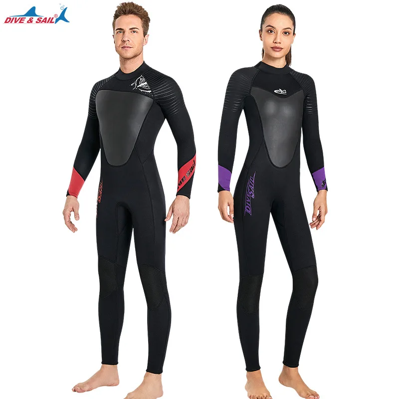 Wetsuit 3MM Neoprene Men Long-sleeved Keep Warm One-piece Diving Wet Suit Surfing Scuba Diving Snorkeling Swimsuit Women Wetsuit