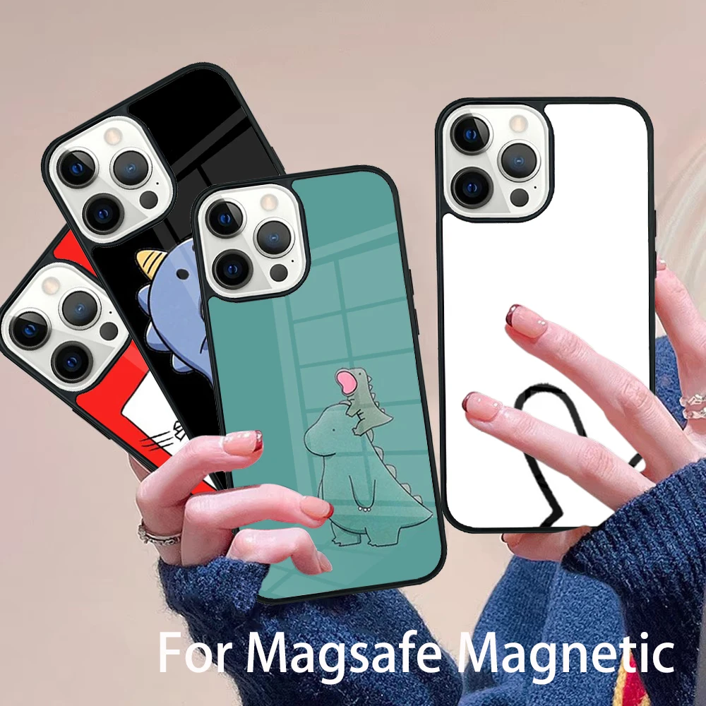 

Funny Couple Cartoon Matchman Phone Case Magesafe Magnetic Wireless Charge Cover For IPhone 16 11 12 13 14 15 Pro Max Plus Mini