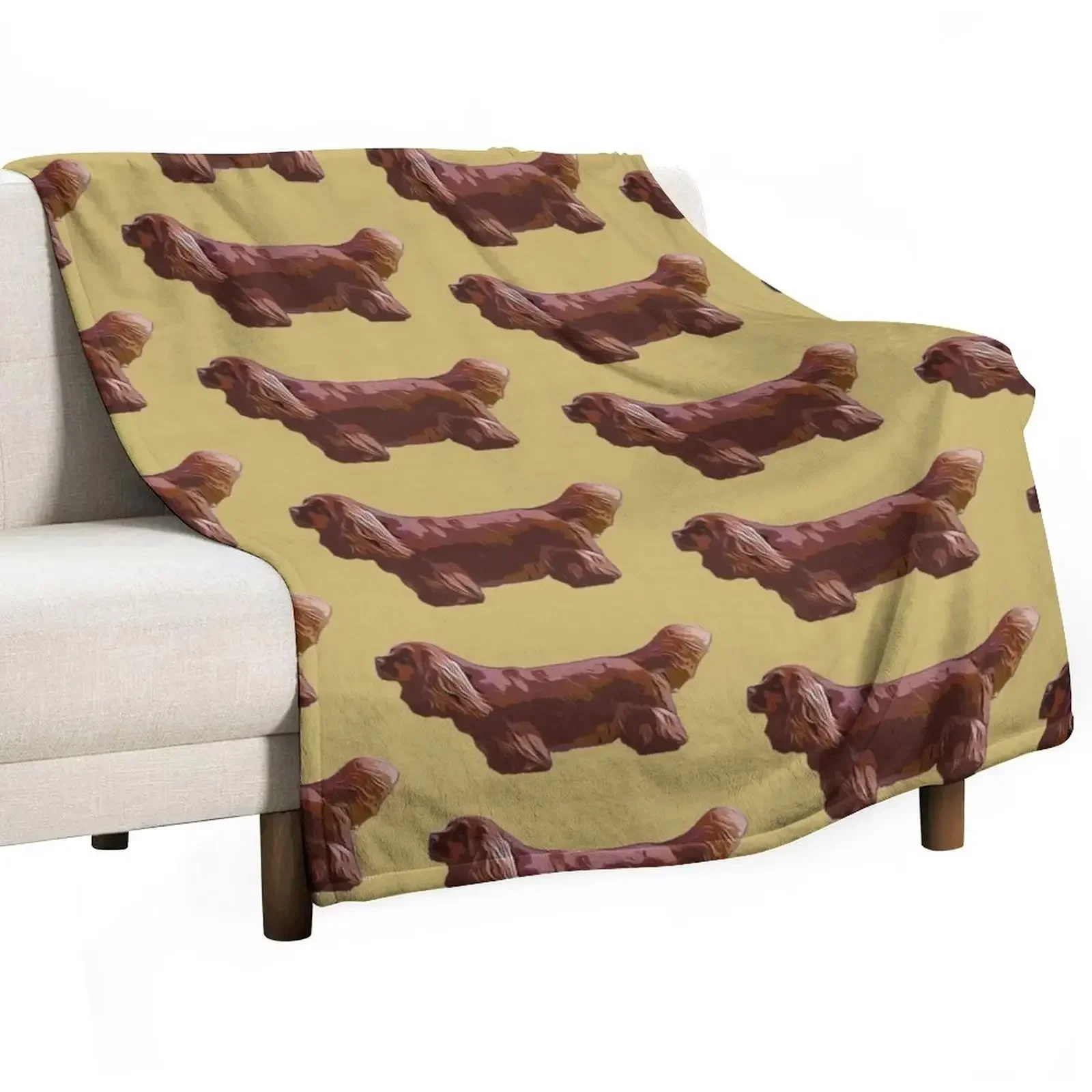 

Sussex Spaniel Silhouette for dog lovers Throw Blanket for babies Moving cosplay anime Furrys Blankets