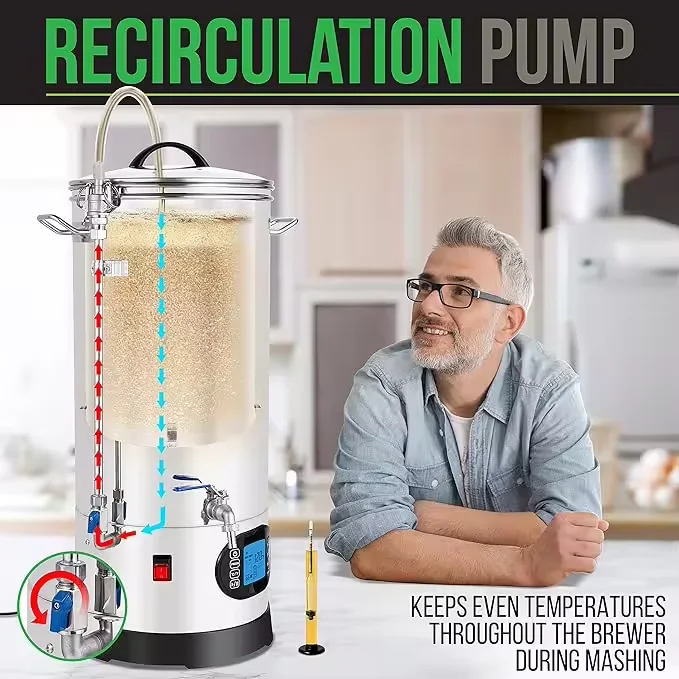 Hot Selling 35L Micro Control LED Beer Brewing Machine Whole Set Beer Brewer for Home Use Bar Use