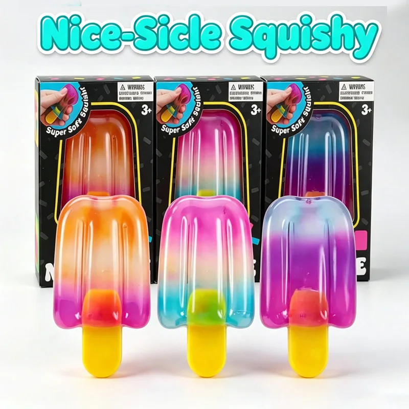 NeeDoh Popsicle Blind Box Sensory Stress Reliever Ice Cream Squishy Slow Rebound Stress Ball Anti-Anxiety Squeeze Toy For Gifts