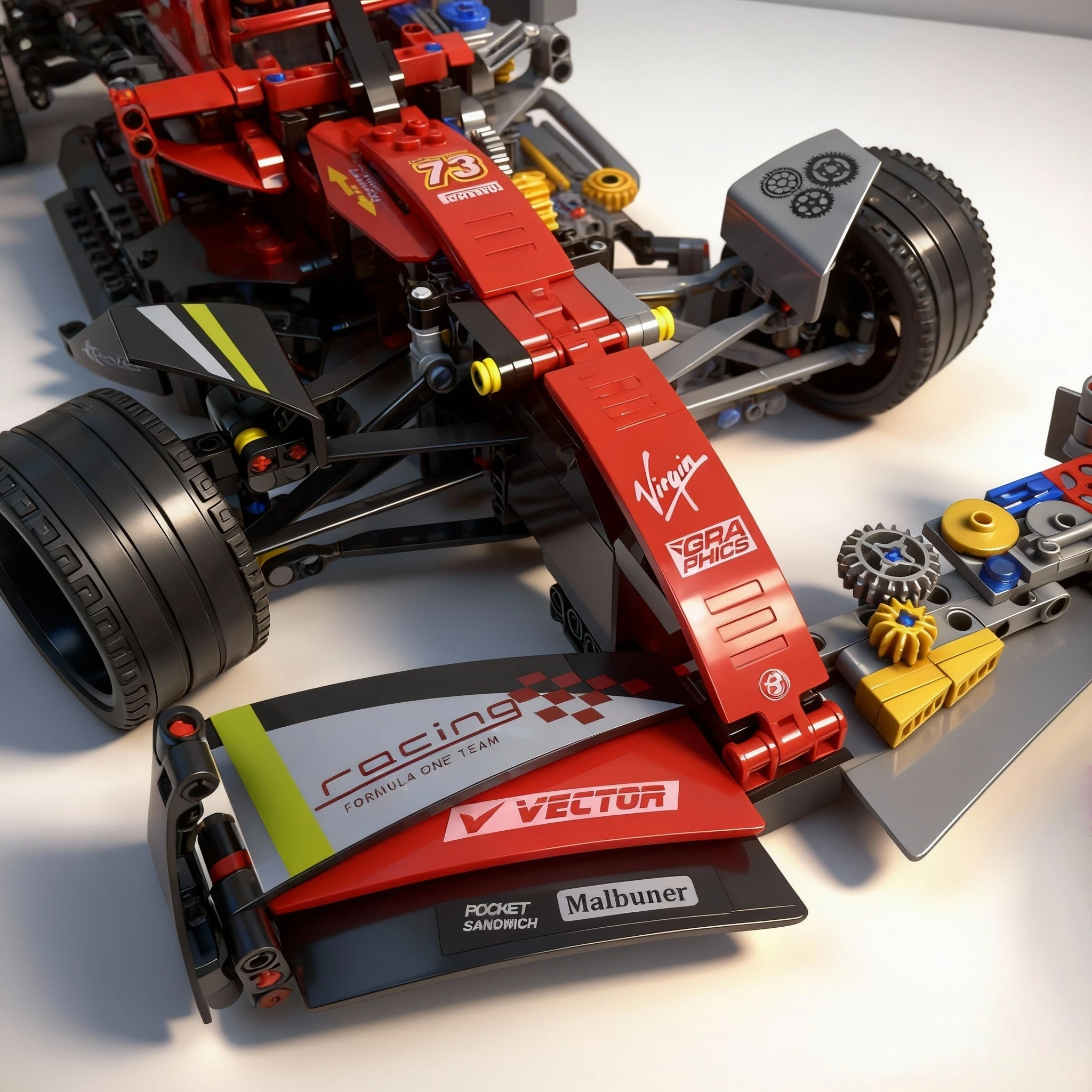 F1 Formula Racing Building Blocks Kit - 1100/PCS MOC RC Collectible Model Car, Desktop Ornament & Stress Relief Toy for Gift