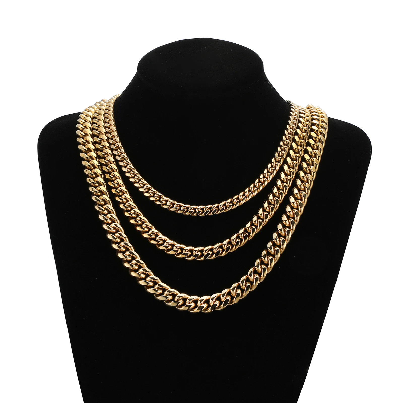 HIP Heavy Miami Cuban Link Chain for Men Women 316L Stainless Steel Necklace 8/10/12MM Choker Jewelry Gift