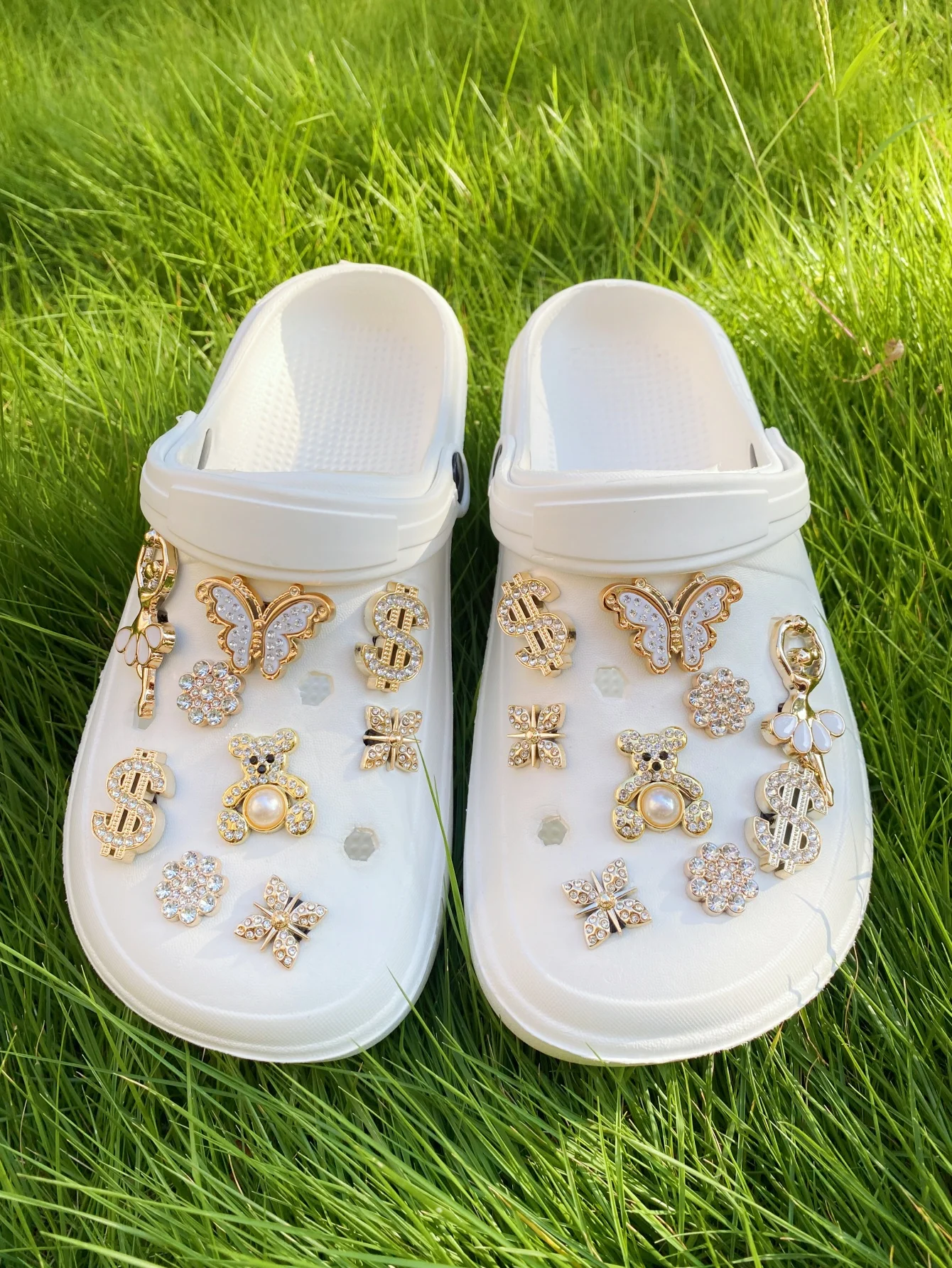 18pcs Fashionable Gold Tone Rhinestone Bear Shoe Boot Accessories Suitable For Clogs, Garden Shoes, Beach Shoes, DIY Detachable image 6