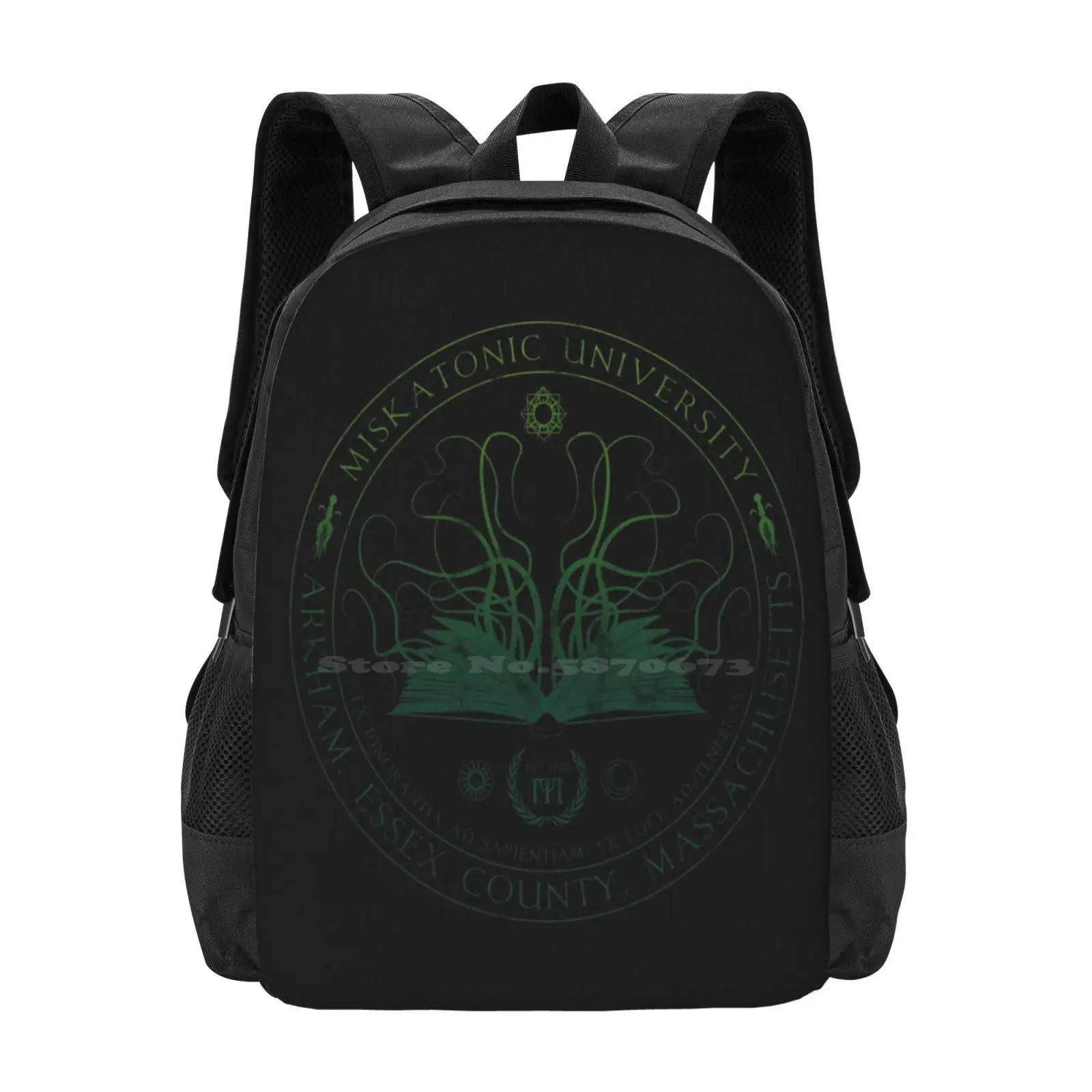 Miskatonic Sigil ( Poison ) Bag Backpack For Men Women Girls Teenage Miskatonic Lovecraft University Arkham Massachusetts