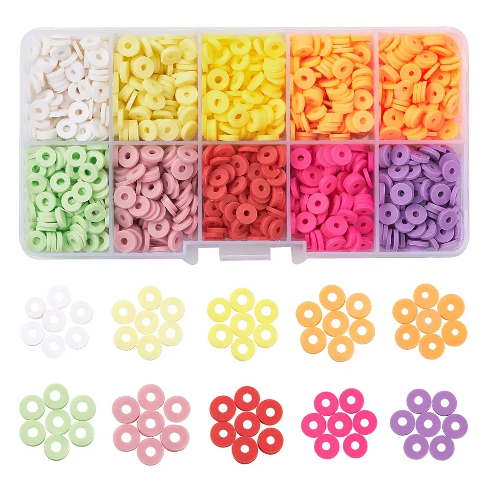 Diy Boho Jewelry Kit Polymer Clay Spacer Beads for Jewelry Making Bracelets Necklace Earring DIY Craft Kit 1500pcs/box