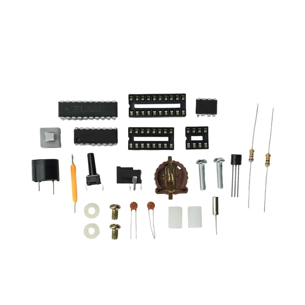 4 Digit Warm LED Digital Clock DIY Soldering Practice Kit 5V Adjustable Brightness Date Week Alarm Desktop Electronic Clock Kit