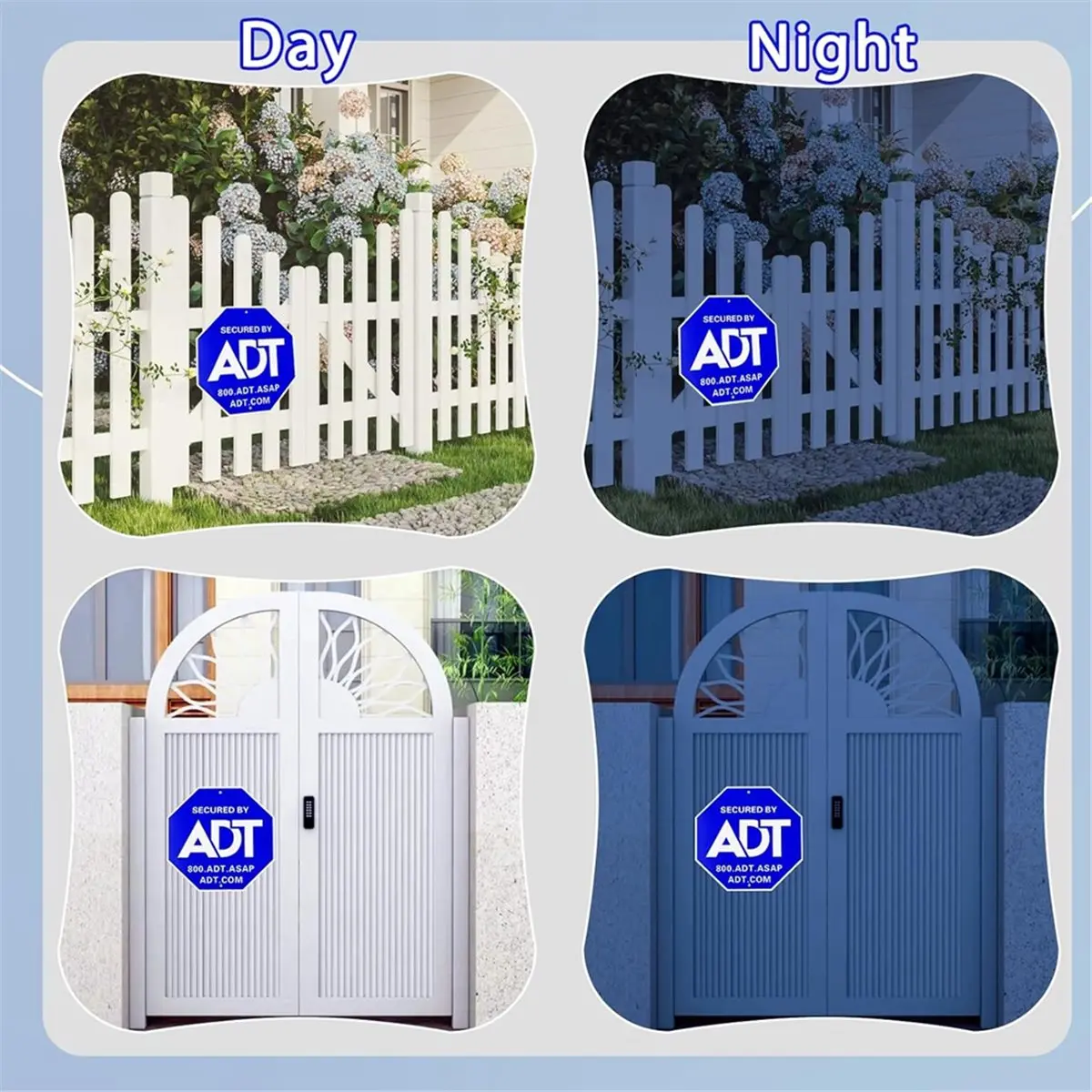 Fits for 2 Pcs ADT Security Signs , No Stake Posts, Aluminum Heavy Duty Weatherproof Home Security Sign Weather Resistance