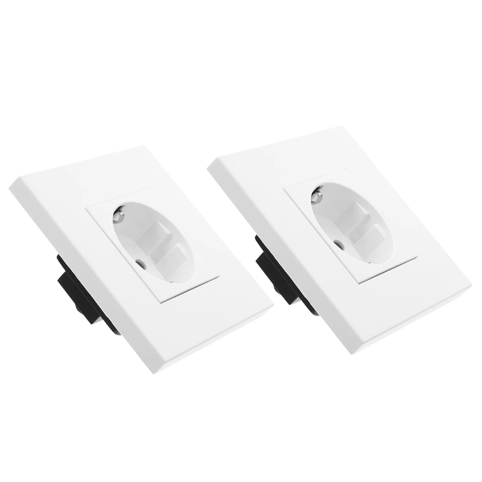 

2Pcs 86Mm Flush Mount Euro Socket - Universal European Standard Wall Outlet for Home Office Apartment Villa Use