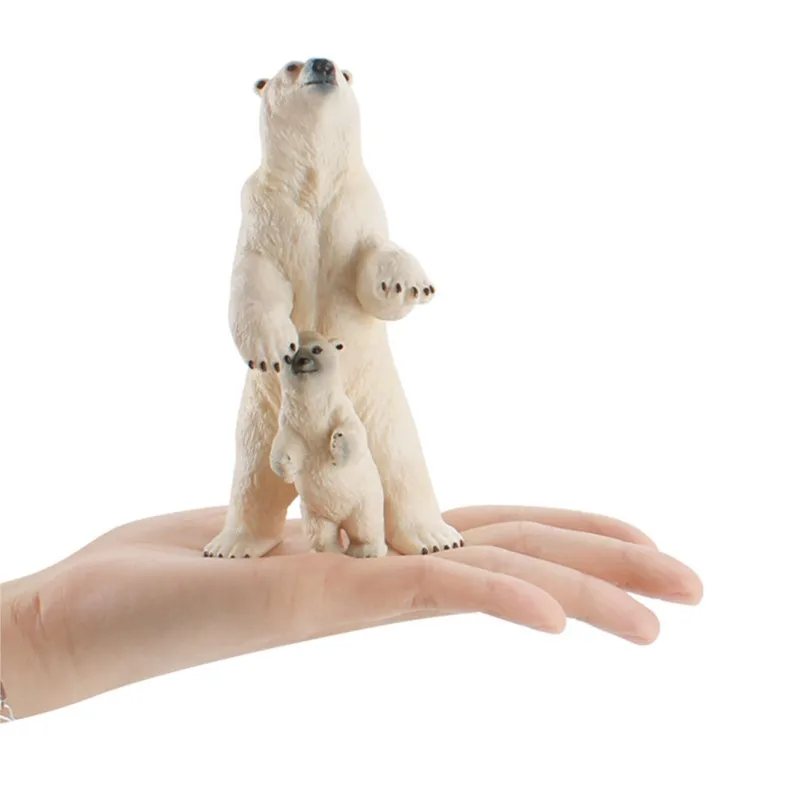Simulation Bear Figurines Model Kids Toys Gift Wild Animals Action Figure Cute Decorations Models White Bear Figures Collection