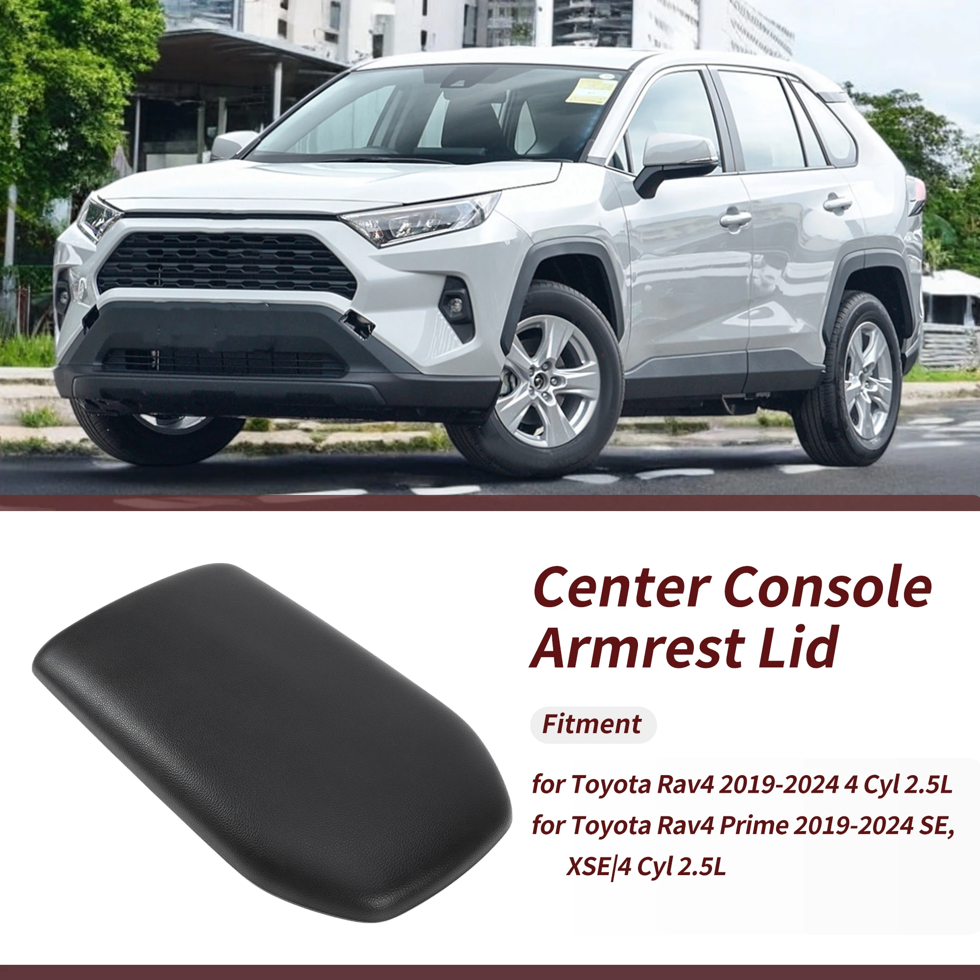 

UXCELL Center Console Armrest Lid for Toyota Rav4 2019-2024 No.5892042010C0 PVC Leather