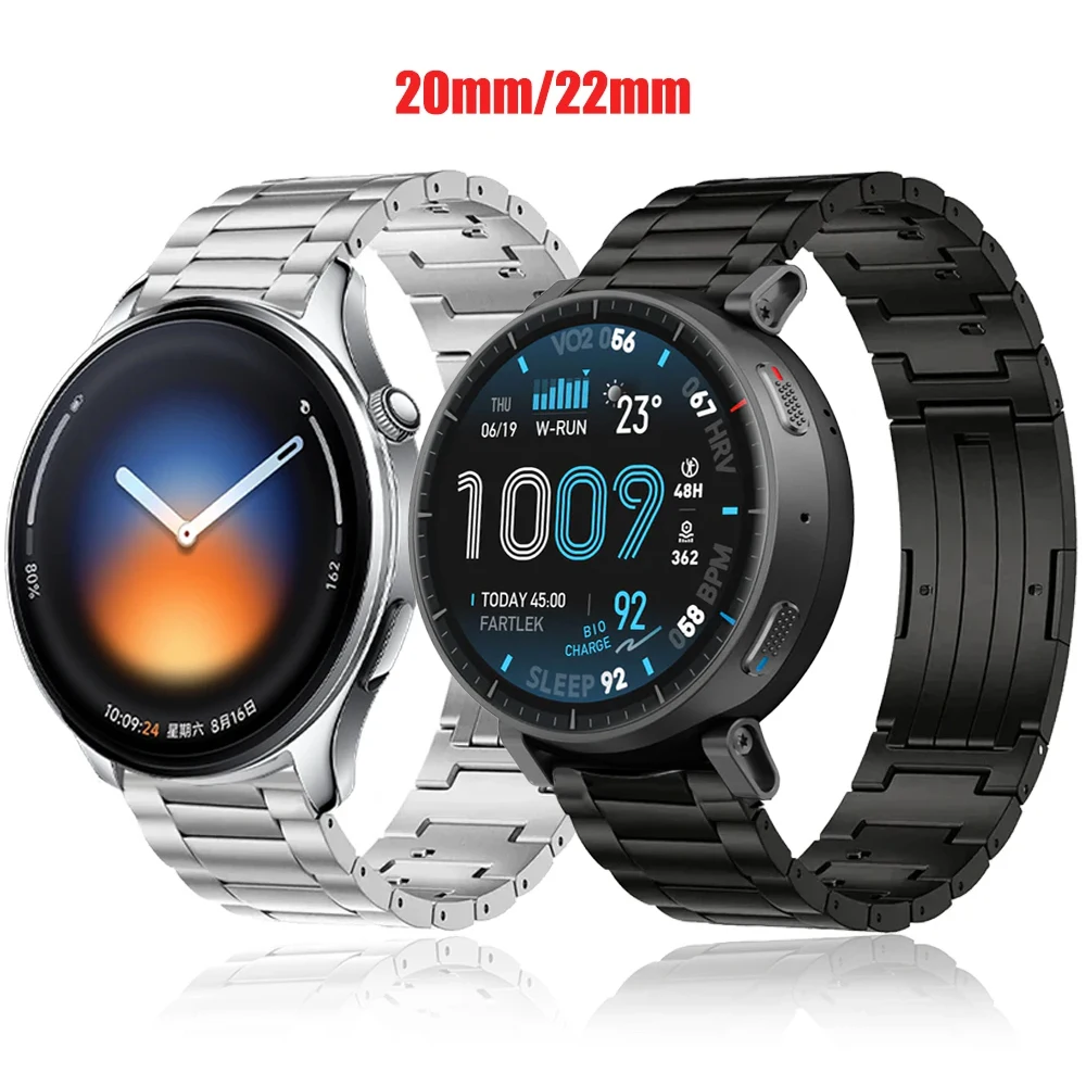 

Титановый ремешок 20 мм/22 мм для Xiaomi Watch 5/Oppo Watch S/X/X2/4 Pro, быстросъемный браслет для Amazfit Active Max/2/Balance 2