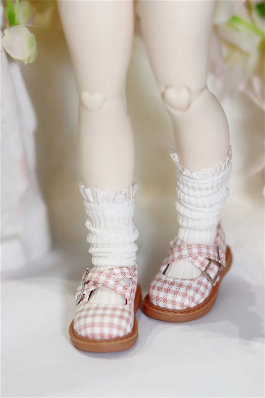 BJD Shoes 1/6, XIONGMEI,1/4 Checkered Soft Soles Shoes BJD accessories