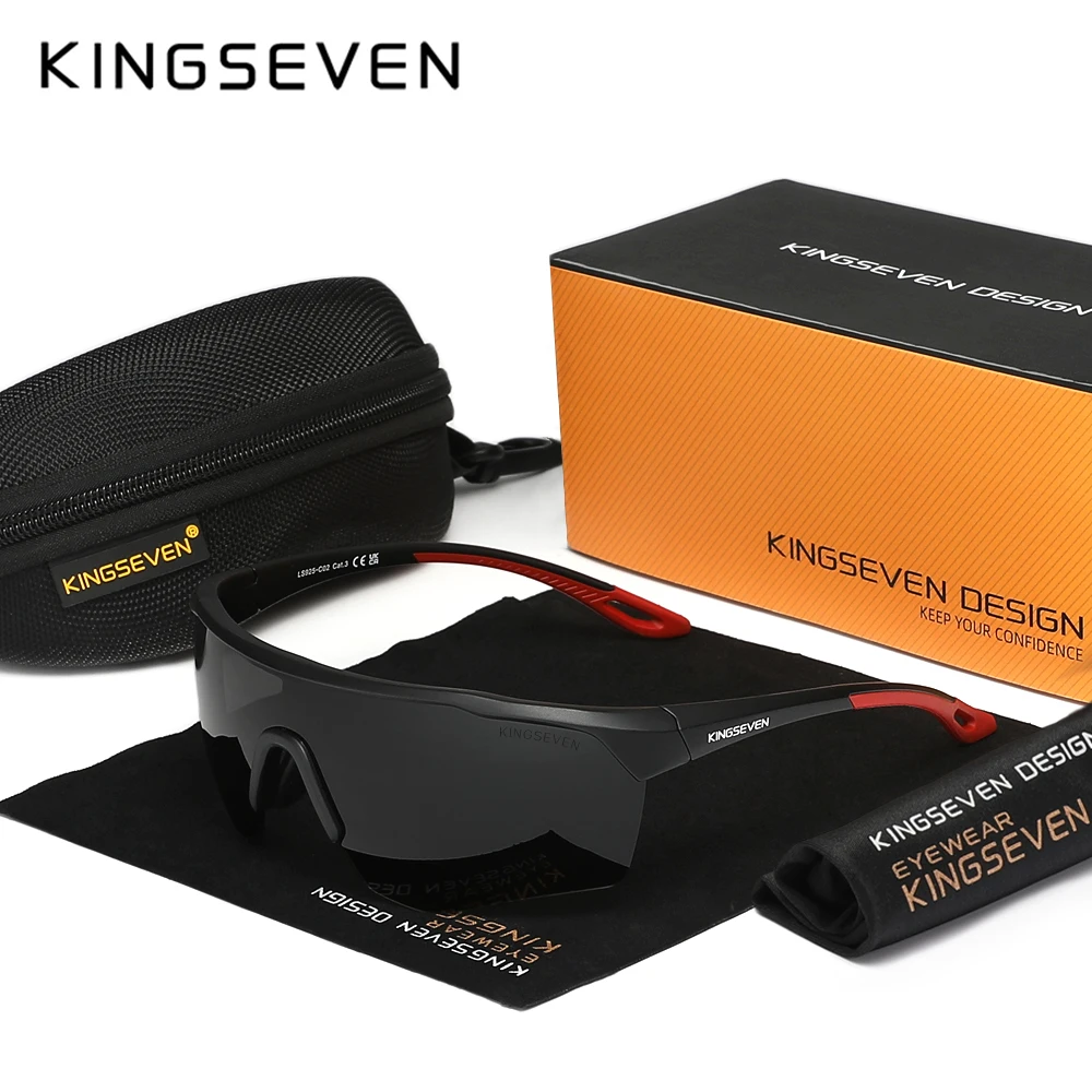 

KINGSEVEN поляризационные очки трендовые велосипедные спортивные солнцезащитные очки на открытом воздухе для мужчин и женщин велосипедные очки анти-УФ-защита глаз