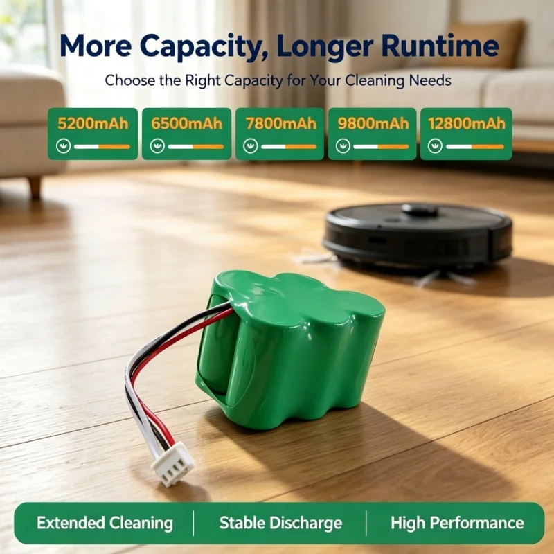 Ni-MH 6V 5.2Ah to 12.8Ah Sweeping Robot Replacement Battery, Fit ECOVACS 620,710,D73,D76,LP43SC,3300P5,RB001,CEN630,TBD71