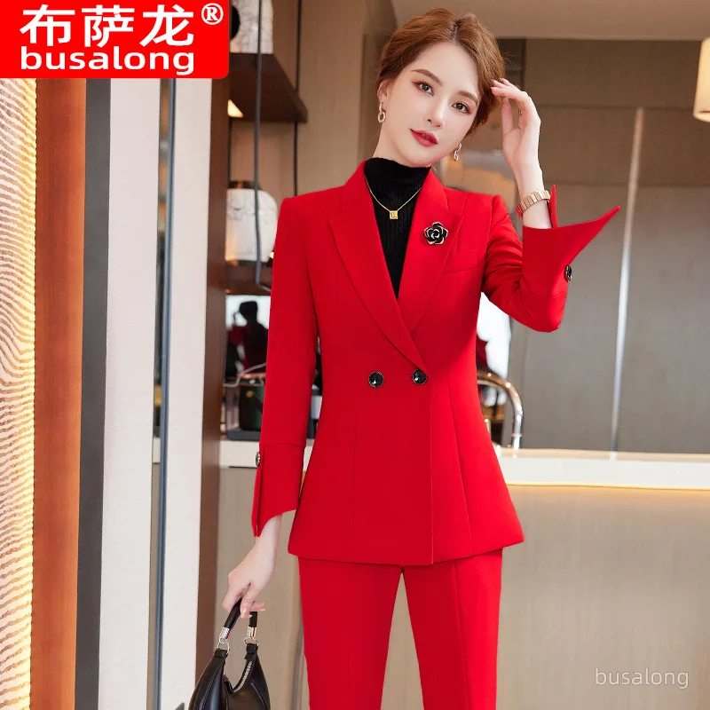 High-End Ladies Temperament Suit Suit Women's Clothing Autumn and Winter New Korean Style Anti-Aging Western Style Business Wear