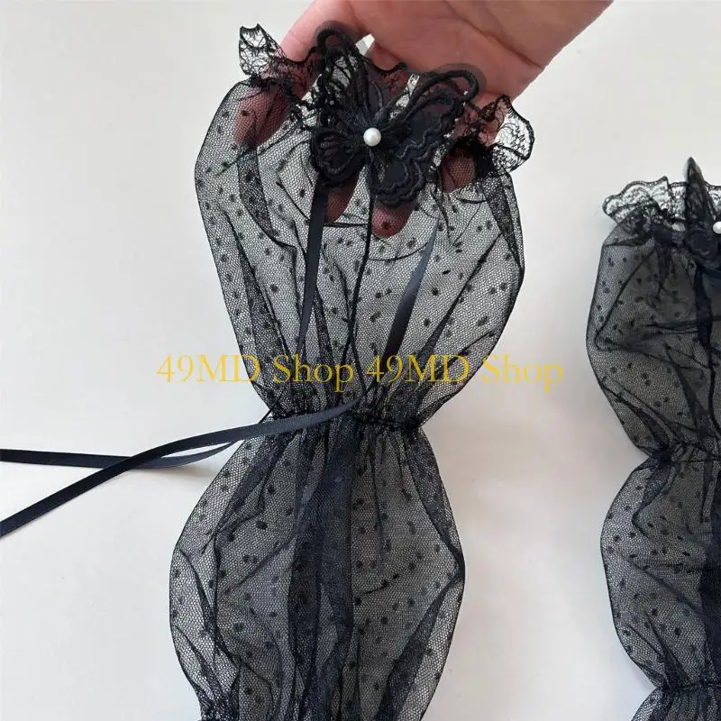 49md-ファッションメッシュアームスリーブロングブライダル手袋女性のためのパーティー着用指なしデザインアームカバー運転キャンプ用