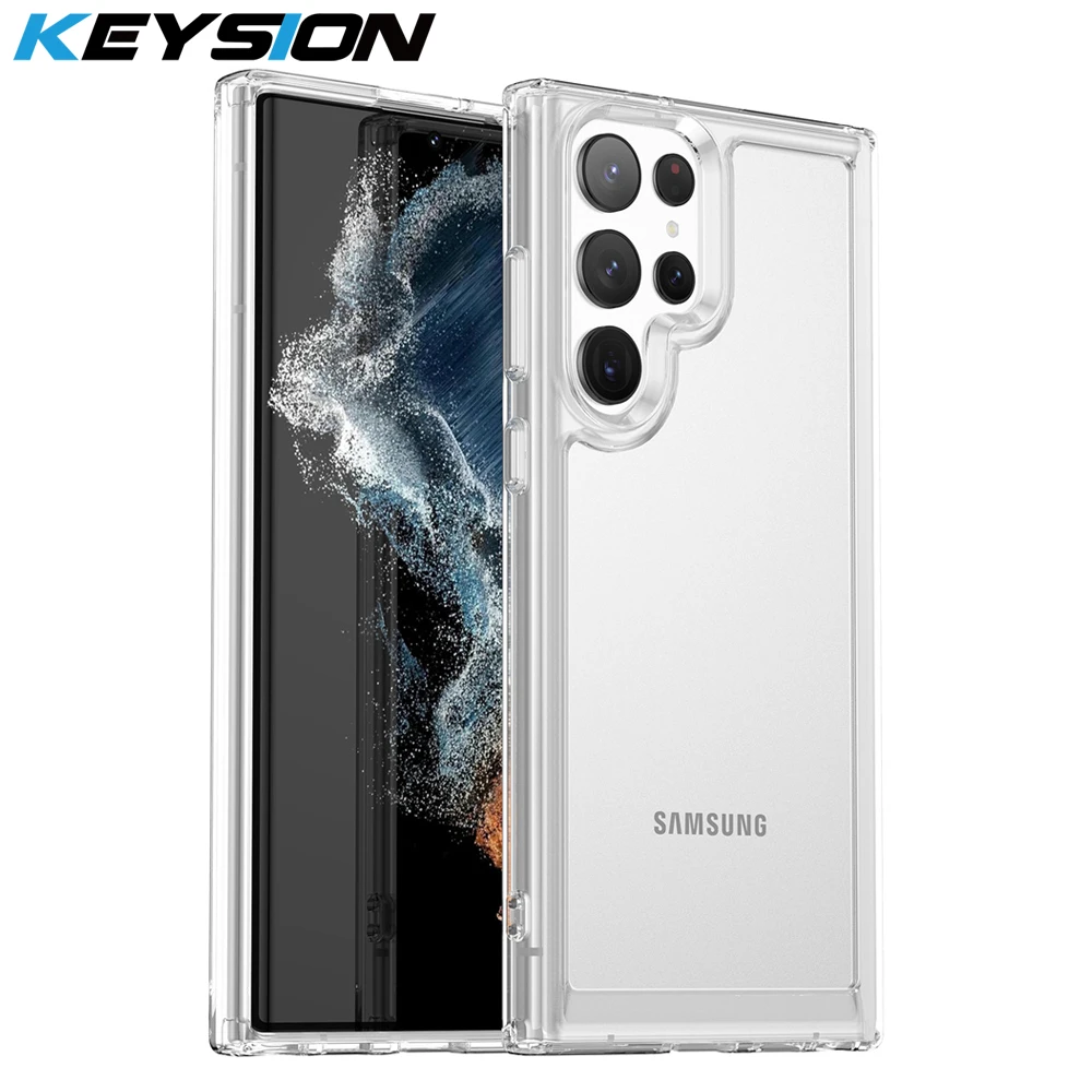 KEYSION Transparent Shockproof Case for Samsung S24 Ultra 5G S24+ Plus S23 FE 5G Clear Soft TPU Silicone Cover for Galaxy A25 5G