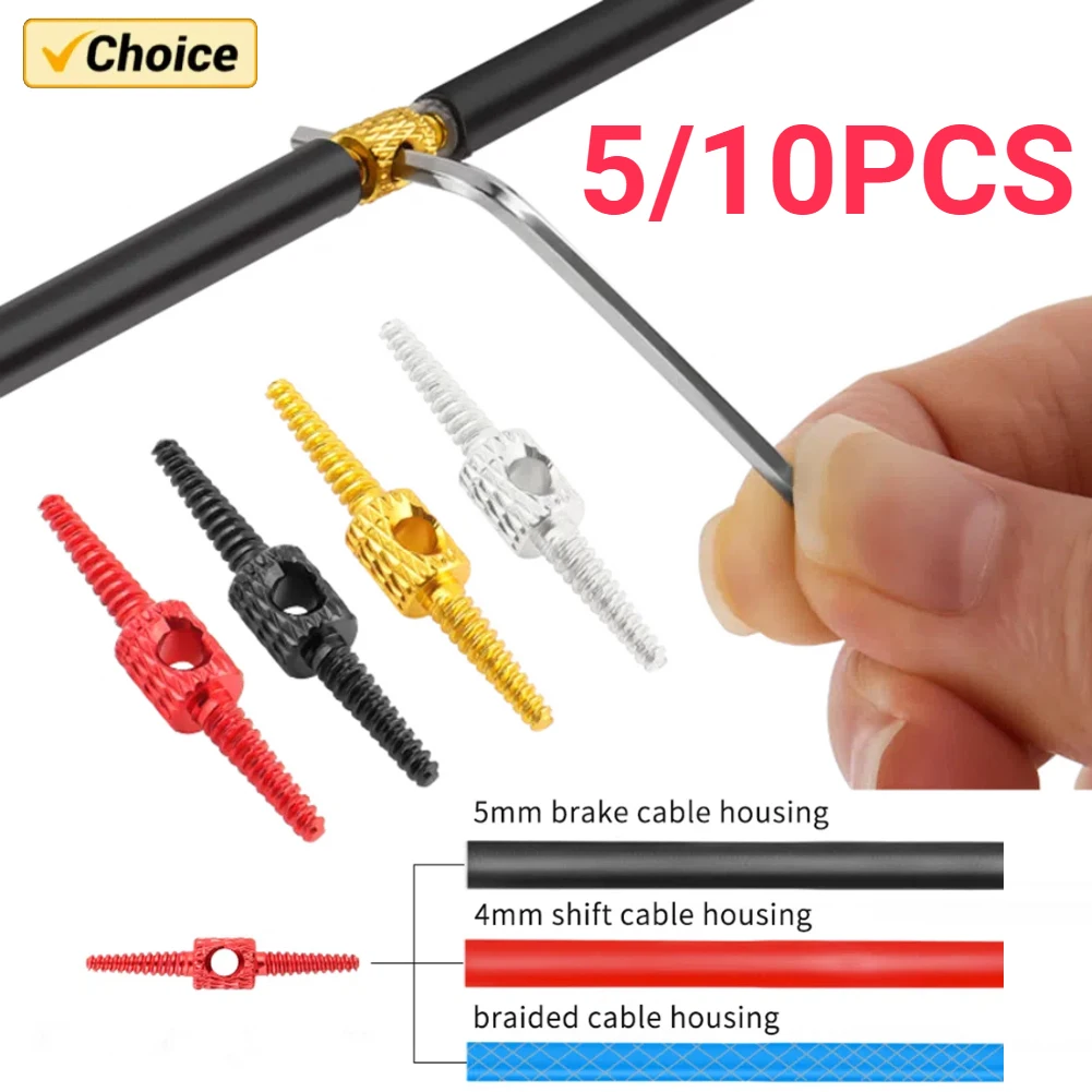 

5/10Pcs Bicycle Hydraulic Hose Internal Cable Repair Tool Aluminum Alloy Universal for 4-5.5mm Cable Brake Shift Housing Routing