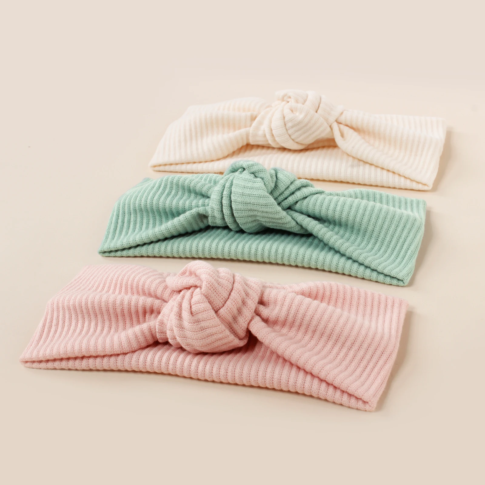 3pc New Solid Color Single Knot Baby Headband Cotton Rib Hair Bow Elastic Hairbands Girls Headband Kids Party Hair Accessories