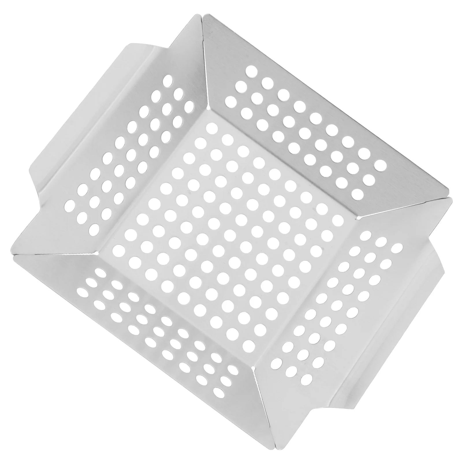 

1pc Hollow Grill Basket Stainless Steel Durable Wire Mesh For Vegetables Fish Chicken Shrimp Bbq Grilling Outdoor Kitchenware