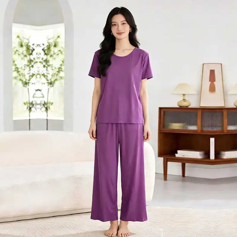 Women's / purple (hemmed trousers)