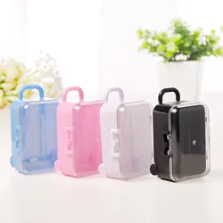 5Pcs Mini Travel Luggage Plastic Chocolate Candy Box Suitcase Gift Packing Box for Wedding Baby Shower Birthday Party Decoration