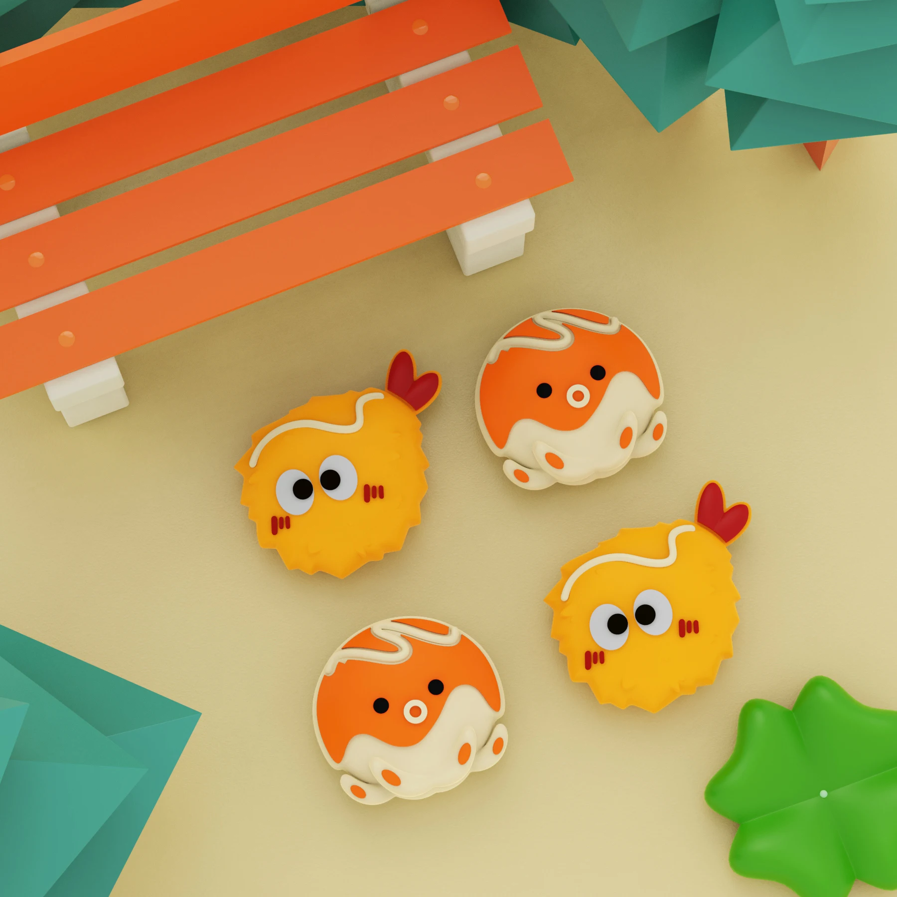 PlayVital Taiyaki Kitten Daumengriffe für Nintendo Switch, Switch Lite und OLED – Niedliche Joystickkappen für Joycon-Controller (4 Stück)