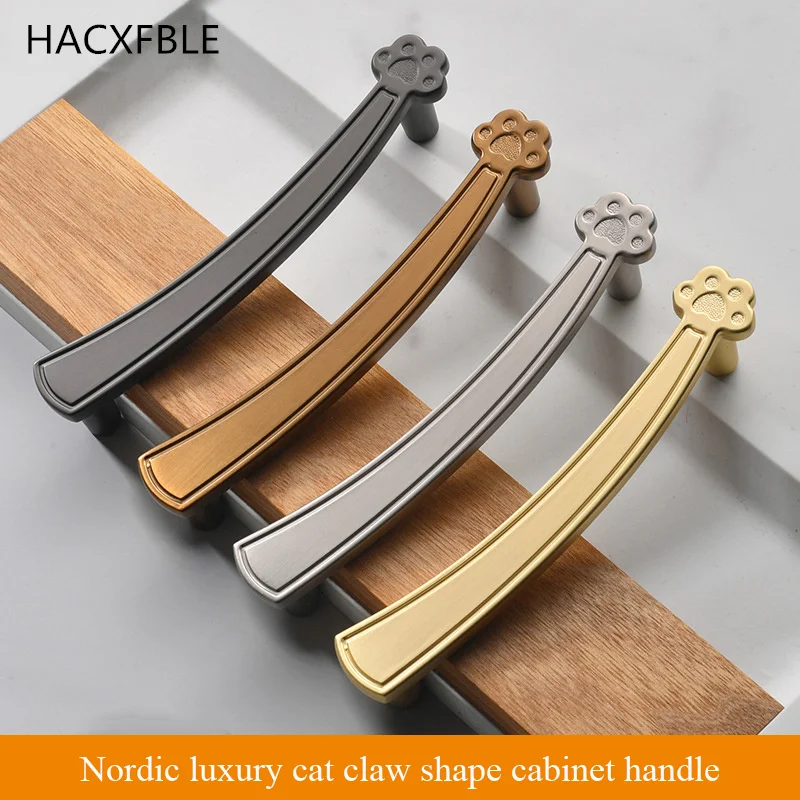 

Nordic Cat Claw Creative Cabinet Door Handles Black Zinc Alloy Kitchen Cabinet Pulls Gold Dresser Drawer Bedside Table Knobs