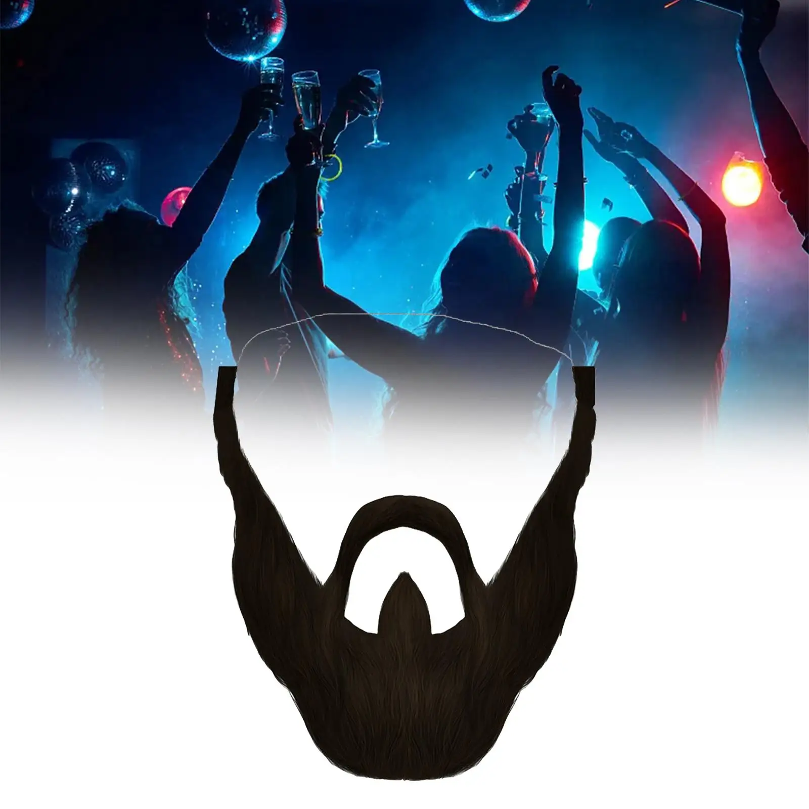 Fake Beard Costume Accessories Funny for Men Dress up Holiday Stage Performance Party Supplies Fake Mustache Facial Hair