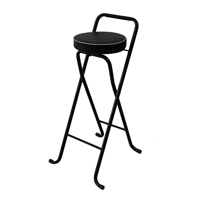 80cm High Stools for Kitchen UseHigh Bullet Sponge Bar Chair Convenient Folding Dining Chairs Multi-scene Semi-bar Chair