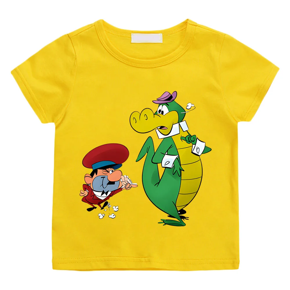 

Crocodile Pattern Printed T-shirt Gator Cartoon Printed Casual Children's Teeshirt Round Neck Short Sleeved Boys GirlsTshirt Top