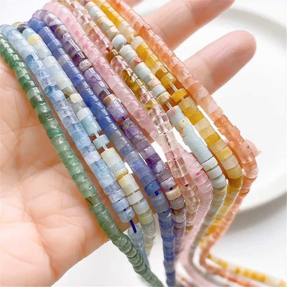 

4*2mm Natural Stone Synthetic Oblate Spacer Tube Beads Scattered Beads Handmade Diy Beaded Bracelet Necklace Jewelry Materials