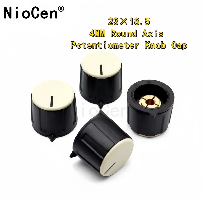 Capuchon de bouton en plastique 23 × 18.5, capuchon de bouton de potentiomètre à axe rond de 4MM, équipement d'instrument électronique, interrupteur de soudage