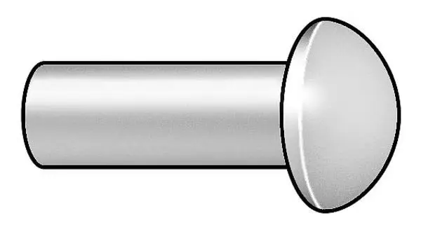 

Solid Rivet, Round Head, 0.125 in Dia., 0.3125 in L, Aluminum Body, 250 PK