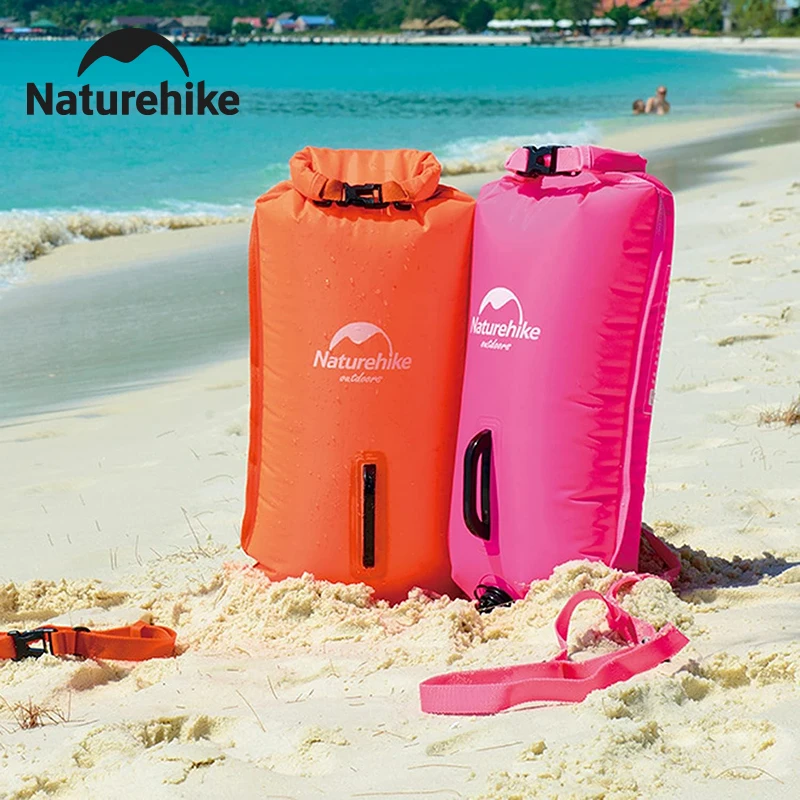 Sac de natation gonflable imperméable Naturehike 18L, sac de natation, de rafting, de plongée, sac étanche pour la plage, les sports nautiques, sac de rangement