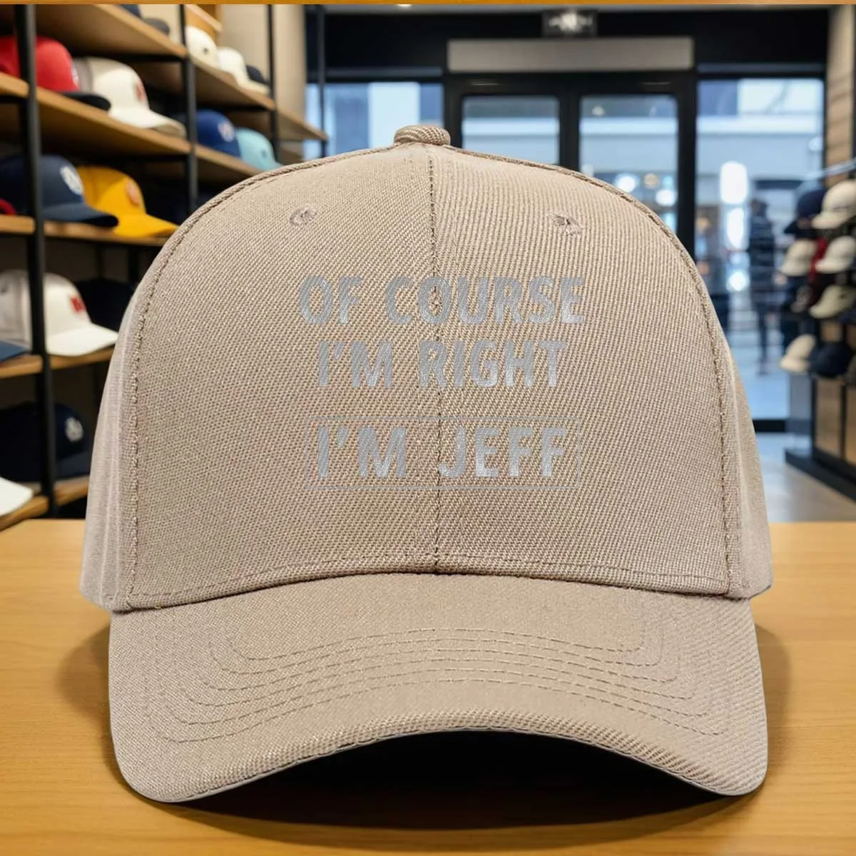 of Course I'M Right I'M Jeff Funny Baseball Cap, Adjustable Dad Hat, Comfortable Outdoor Wear
