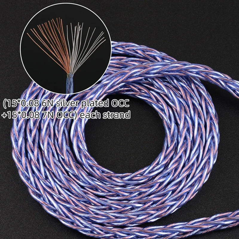 NICEHCK SpaceCloud Flagship HIFI Earphone Cable 3.5/2.5/4.4mm 6N Litz Silver Plated OCC+7N OCC Mix Coaxial MMCX/QDC/2Pin