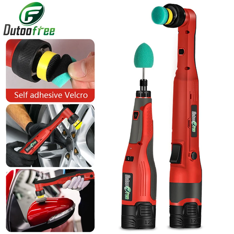 Cordless 12V Mini Car Polisher RO/OA Portable 6 Speed Wireless Car Polishing Machine Kit  for Auto Detailing Waxing Polishing