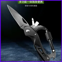 Foldable Multi-purpose Outdoor Mountaineering Buckle Tool Camping Hiking Carabiner Stainless Steel Portable Mini Pocket Knife