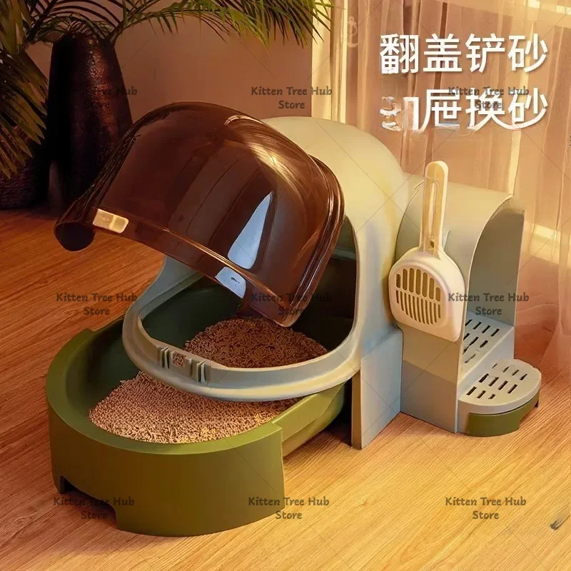 Fully enclosed drawer-type cat litter box, extra-large anti-splash cat litter box