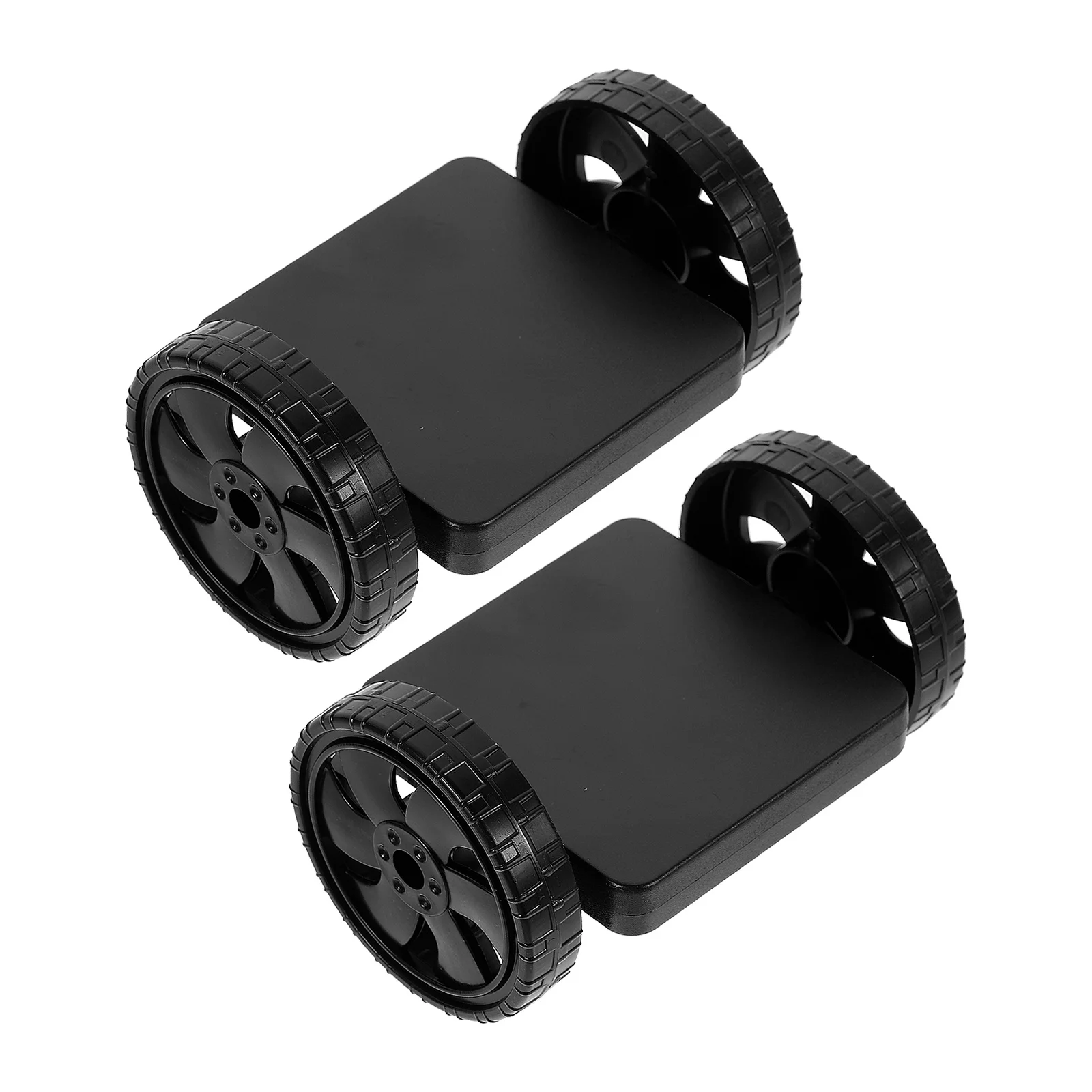 2Pcs Magnetic Construction Wheels Black Plastic DIY Building Educational Play Learning Shapes Imagination