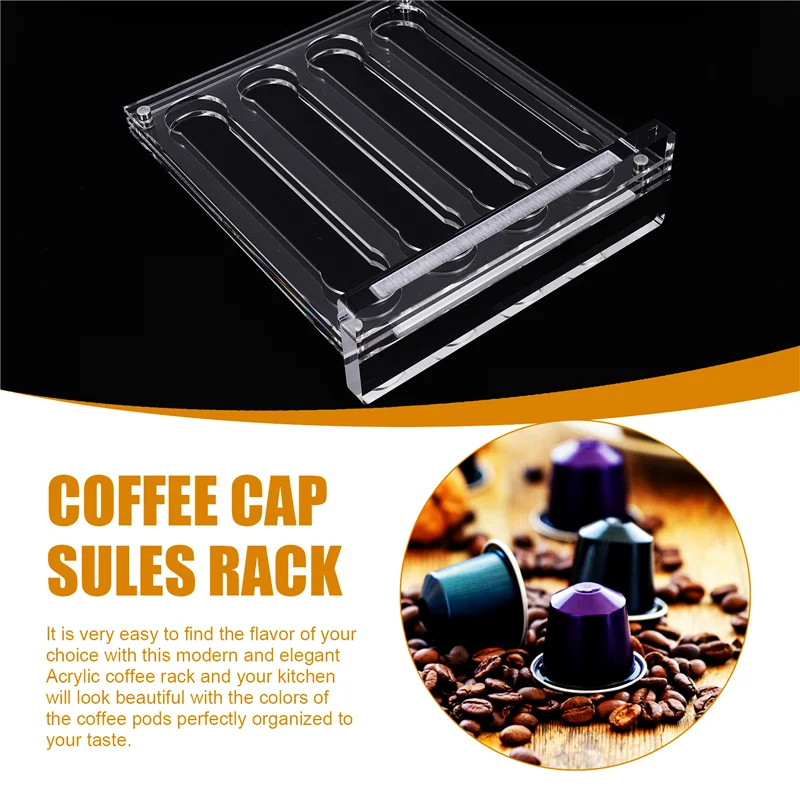 

BHBD-акриловый держатель для капсул для кофе для Nespresso Originalline, держатель ящика для хранения кофейных капсул и органайзер (40 капсул)