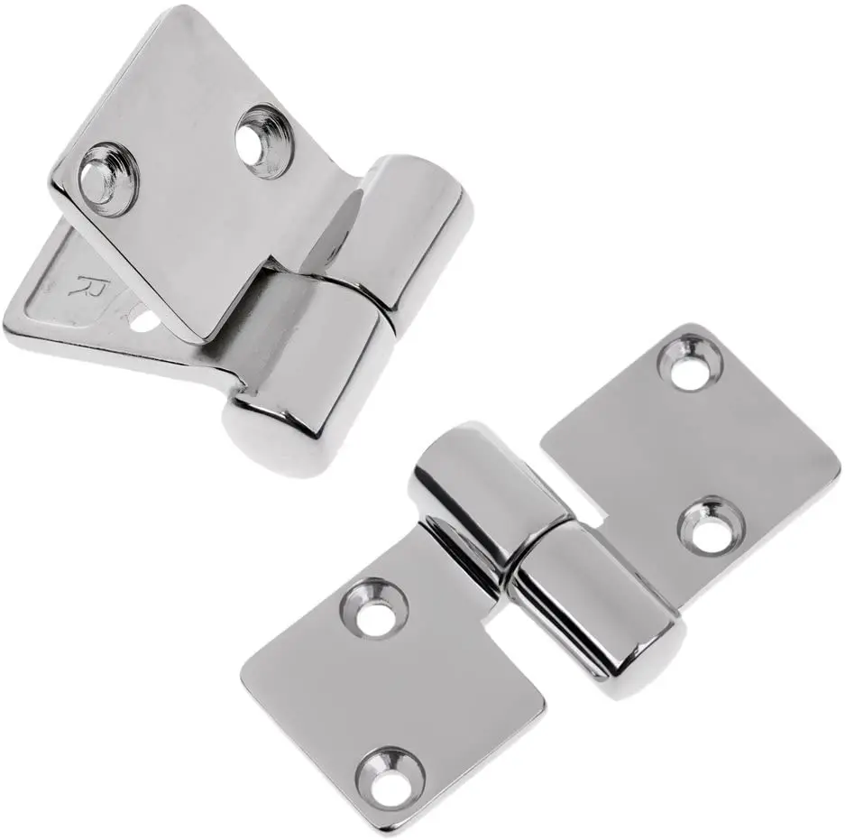 Pair 3.5" x 1.5" 316 Stainless Steel 316 Left & Right Lift-Off/Take-Apart Hinge Marine Boat Butt Door Furniture Heavy Duty w/Scr