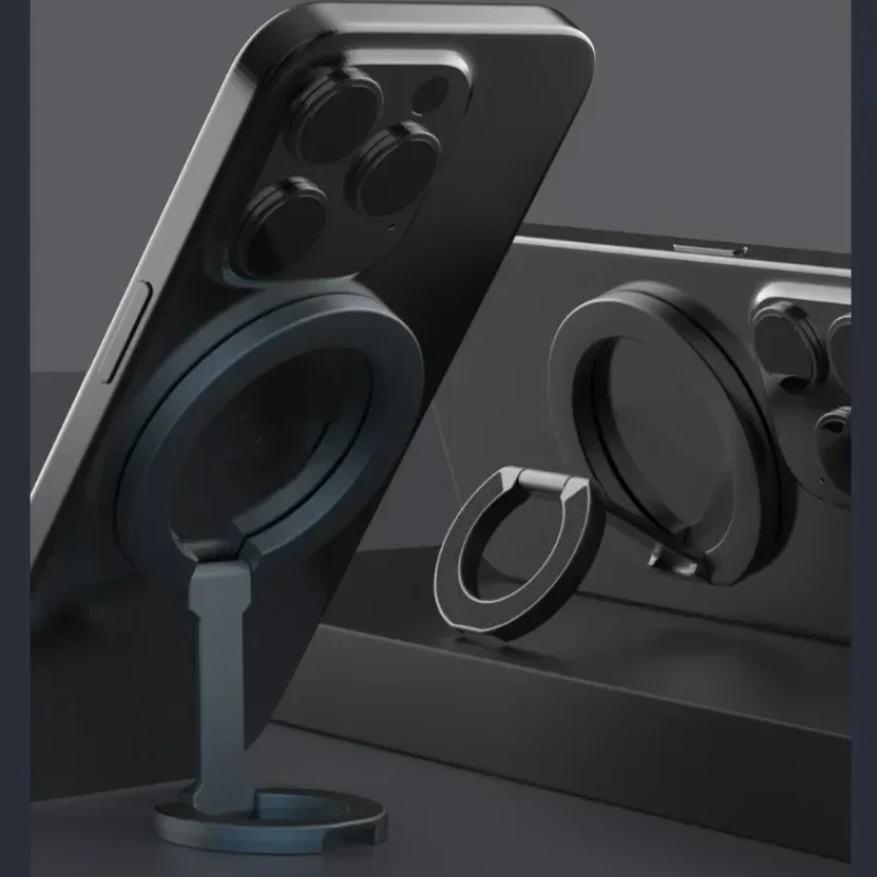 Magnetic Phone Finger Ring Holder Universal Double Magnetic Cell Phone Ring Holder MagSafe Removable Cell Phone Grip Kickstand