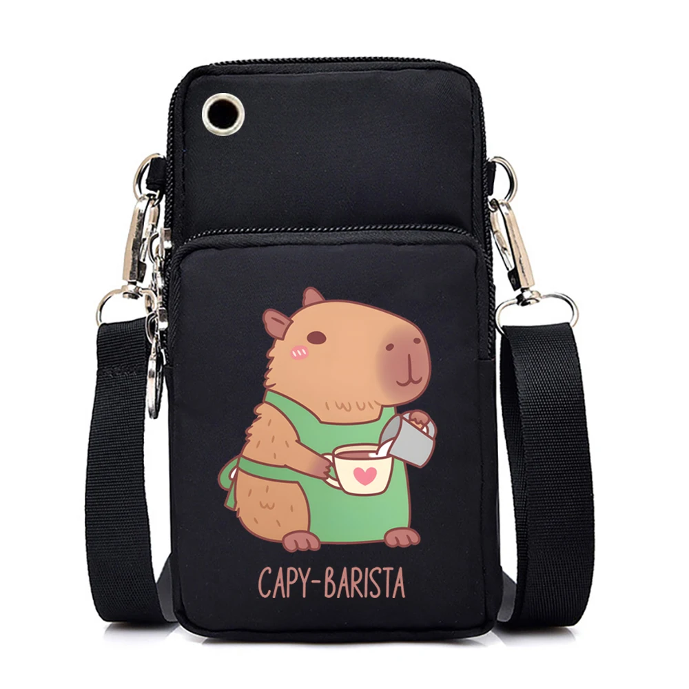 Cute Capybara Print Small Handbags Cartoon Women Crossbody Bags Harajuku Purse Shoulder Bag Teen Girls Mini Mobile Phone Bag