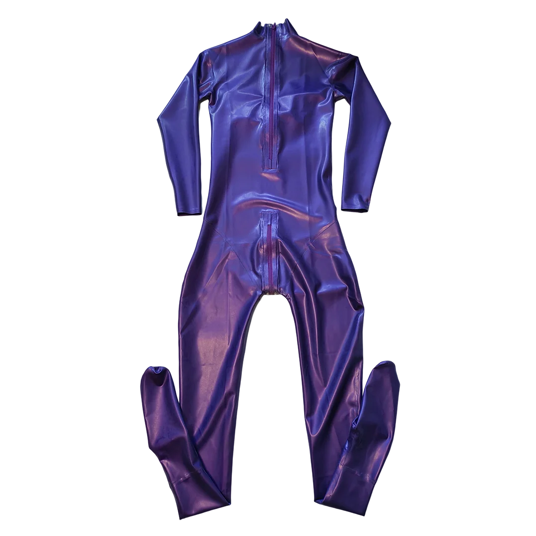 Sexy Latex Gummi Women Men Rubber Fetish Bodysuit 3D Cut Breast with Back Zip Handmade Clothing S-LC165