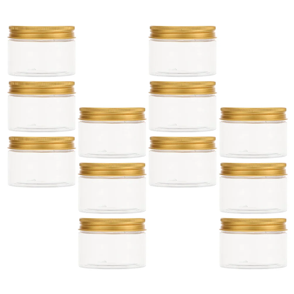 

12 Sets Cream Bottle Containers with Lids Small Jars Skincare Face Sub-packing PET Food