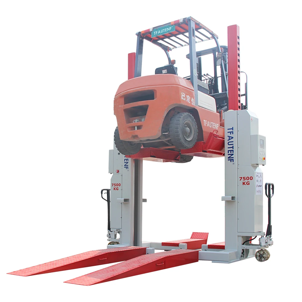 11 Tons 2 Column Wireless Forklift Lift With Ramp
